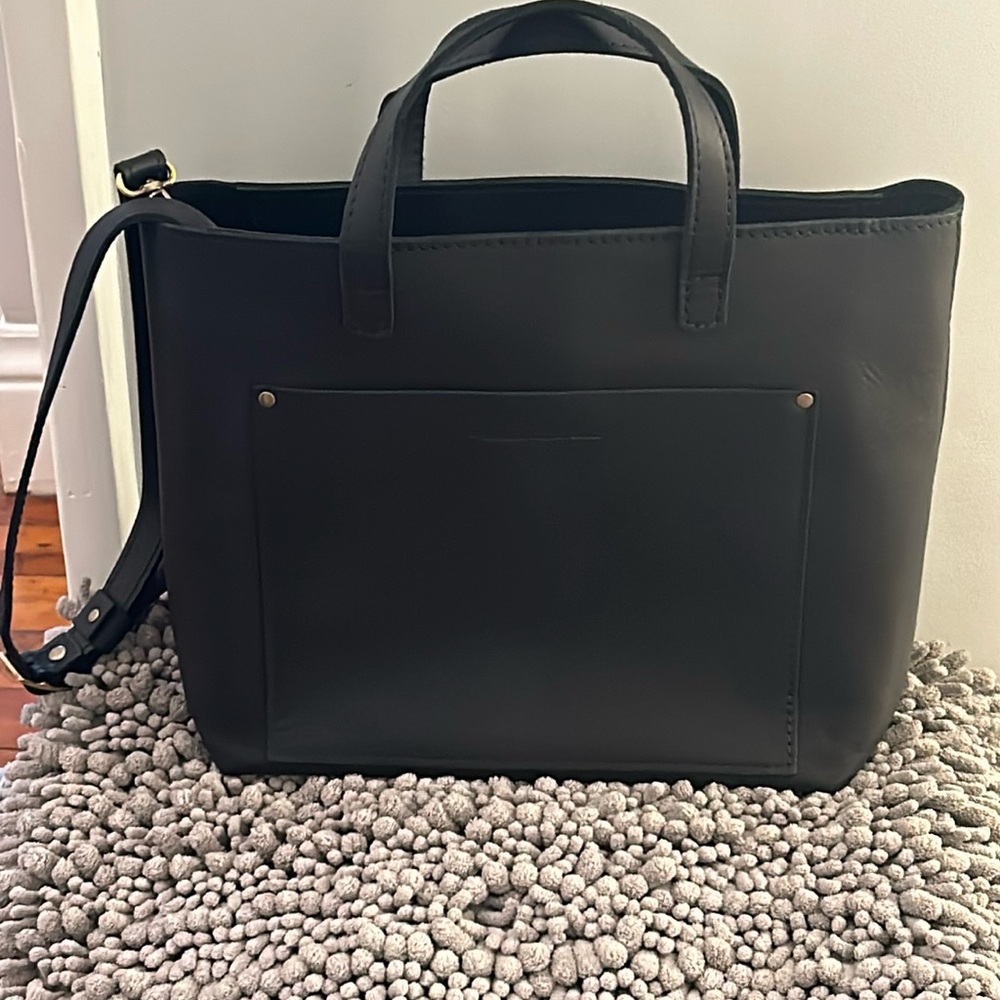 Portland Leather Black Tote Bag